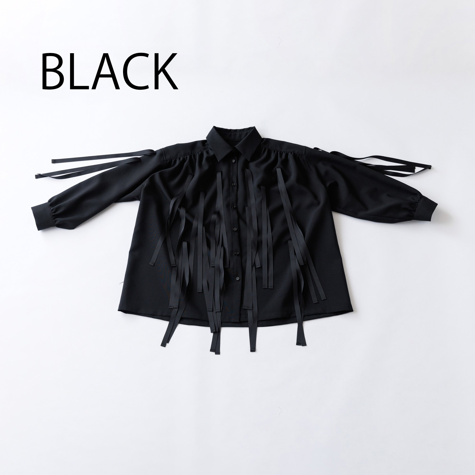 16-nf24-533-009A/リボン シャツ