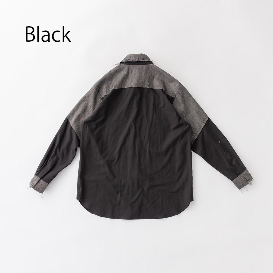 25-nf22-518-012A/裁ち切りツイルシャツ