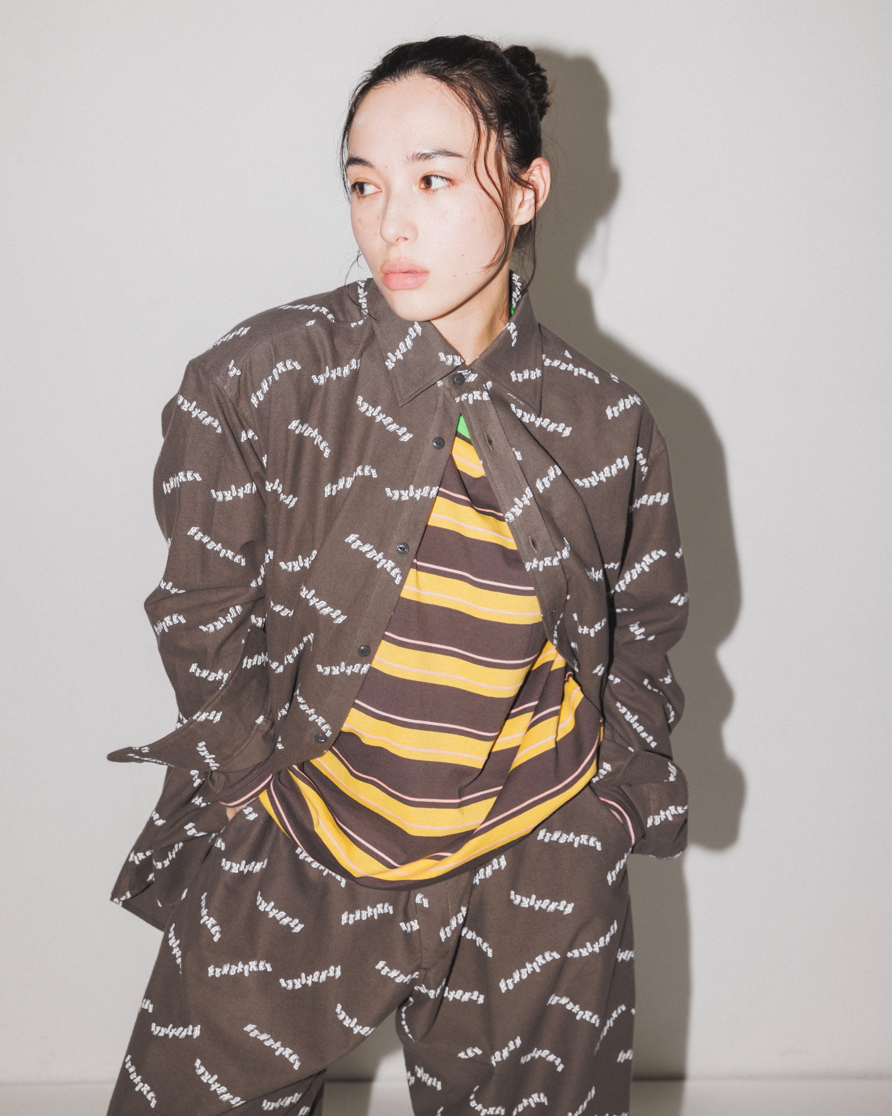 32-nf24-532-245/ロゴプリント ネルシャツ