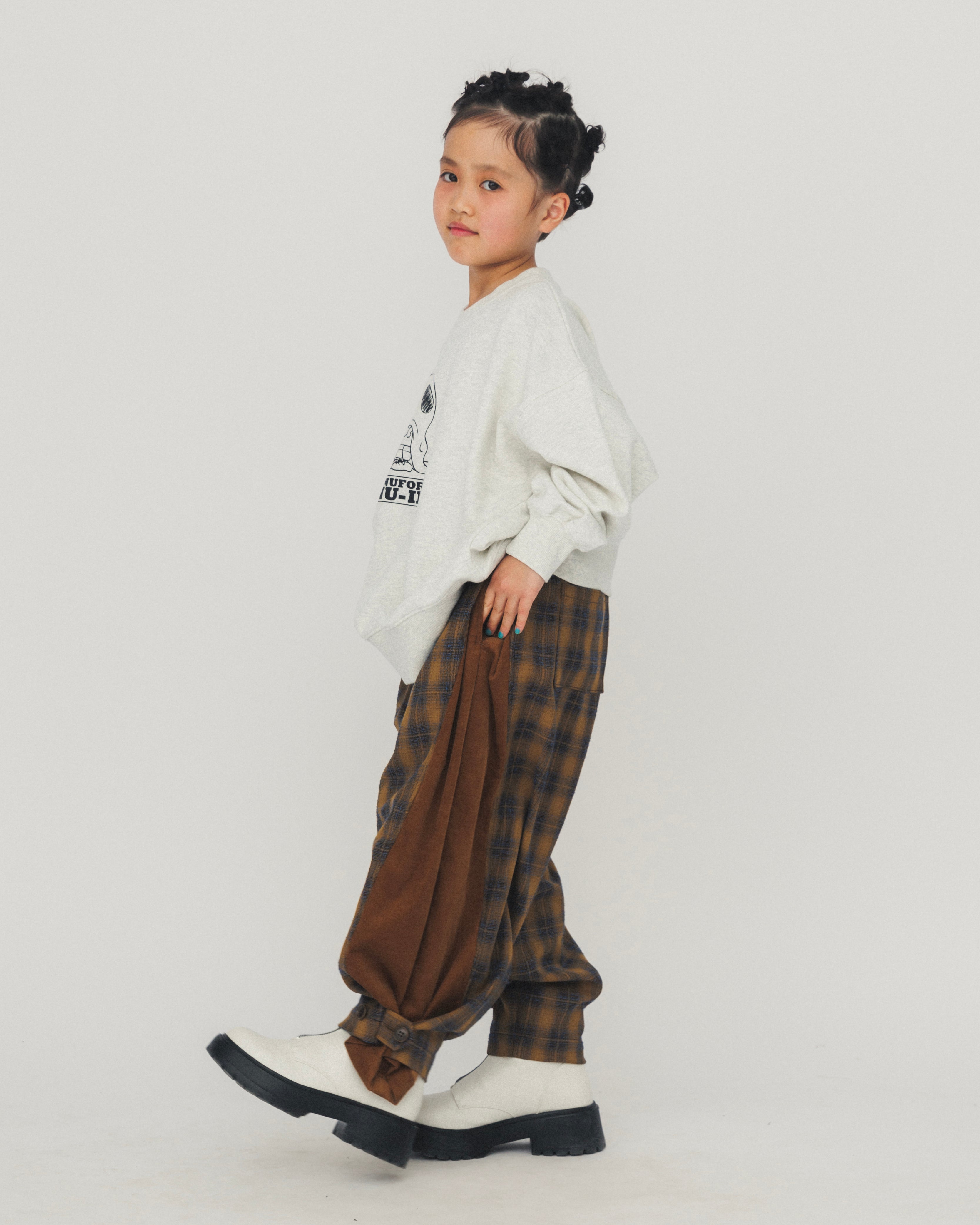 35-nf24-631-251/チェック ヘムタブ パンツ<9月~10月入荷予定>