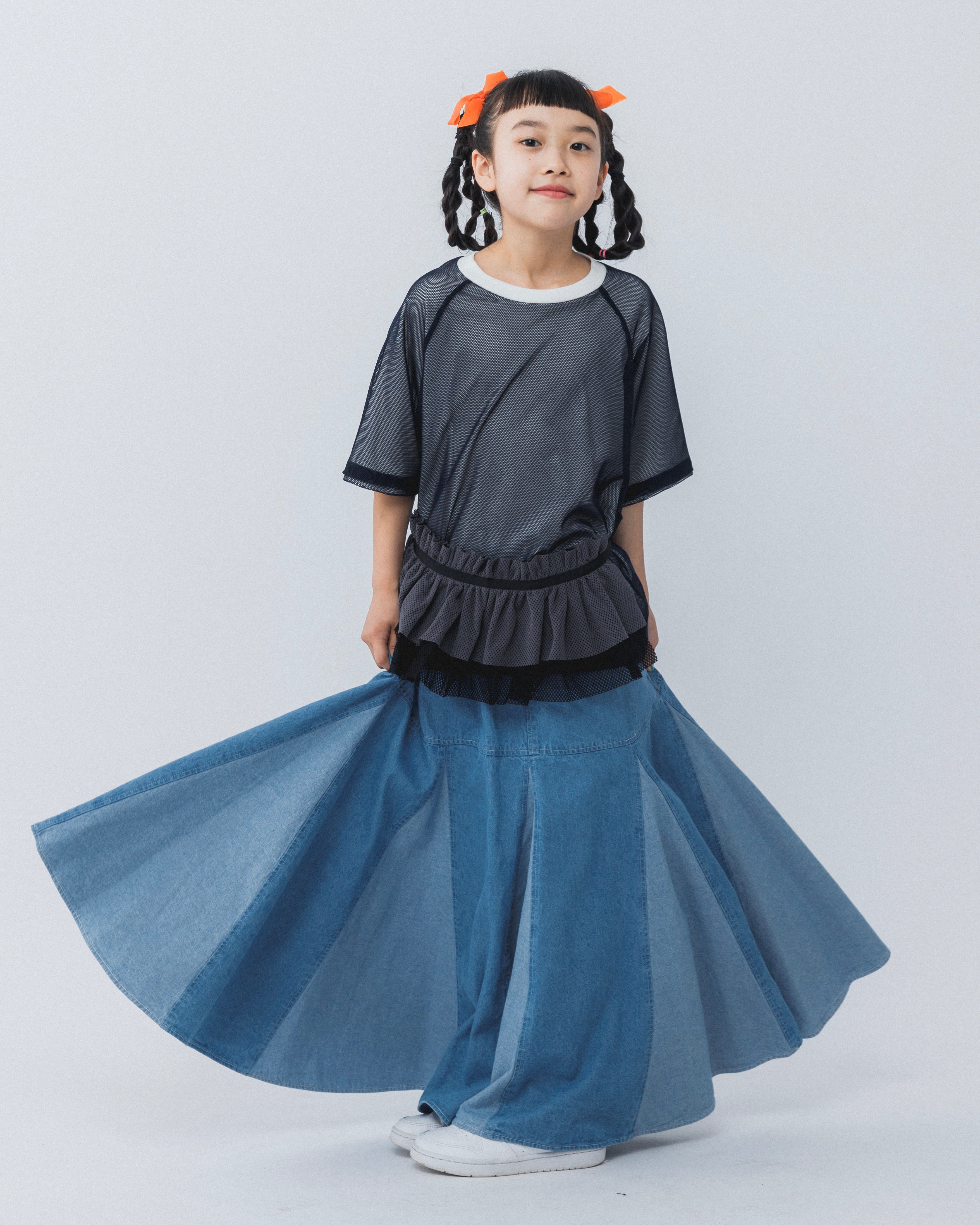 Last One!!!42-nf23-728-232A/2サイドデニムスカート