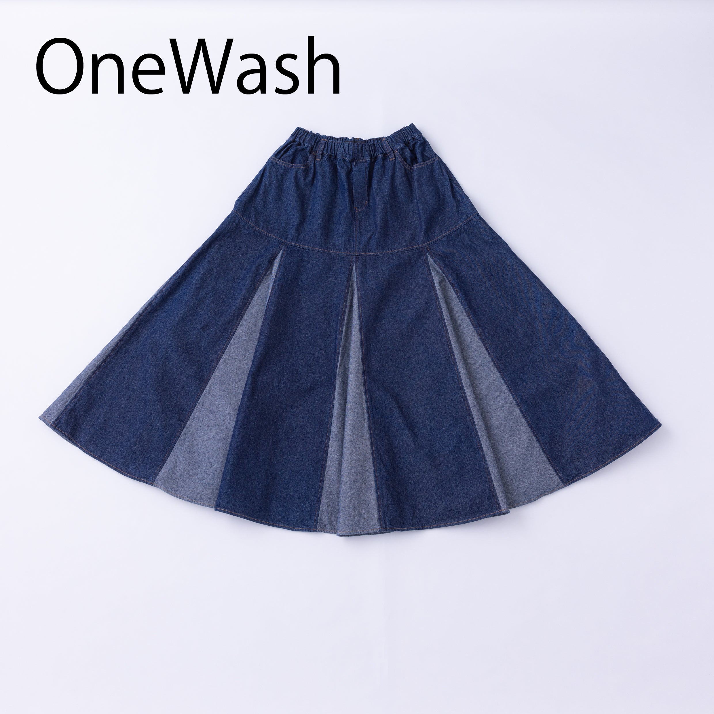 Last One!!!42-nf23-728-232A/2サイドデニムスカート