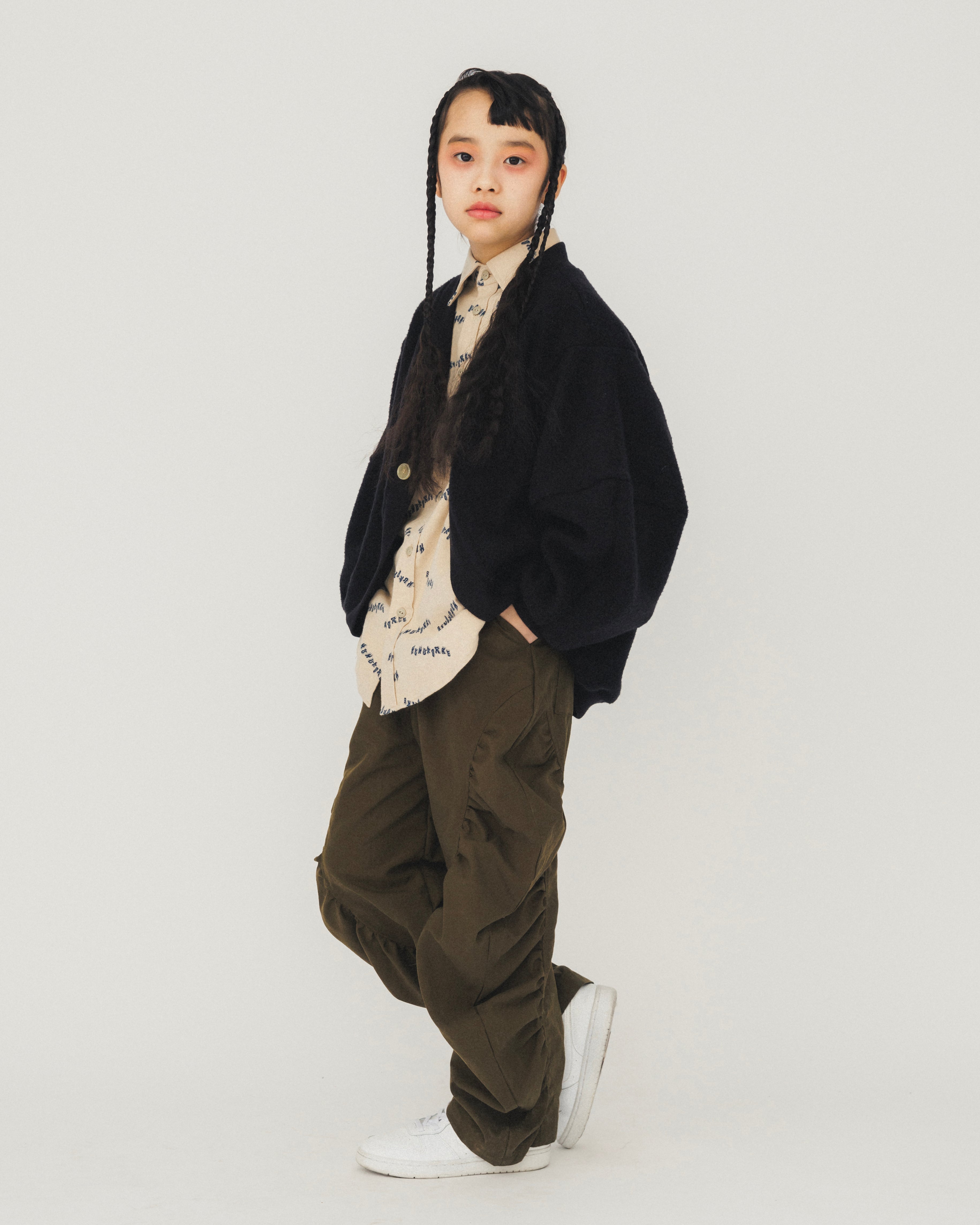 53-nf24-818-718/ポインテッド スリーブ カーディガン