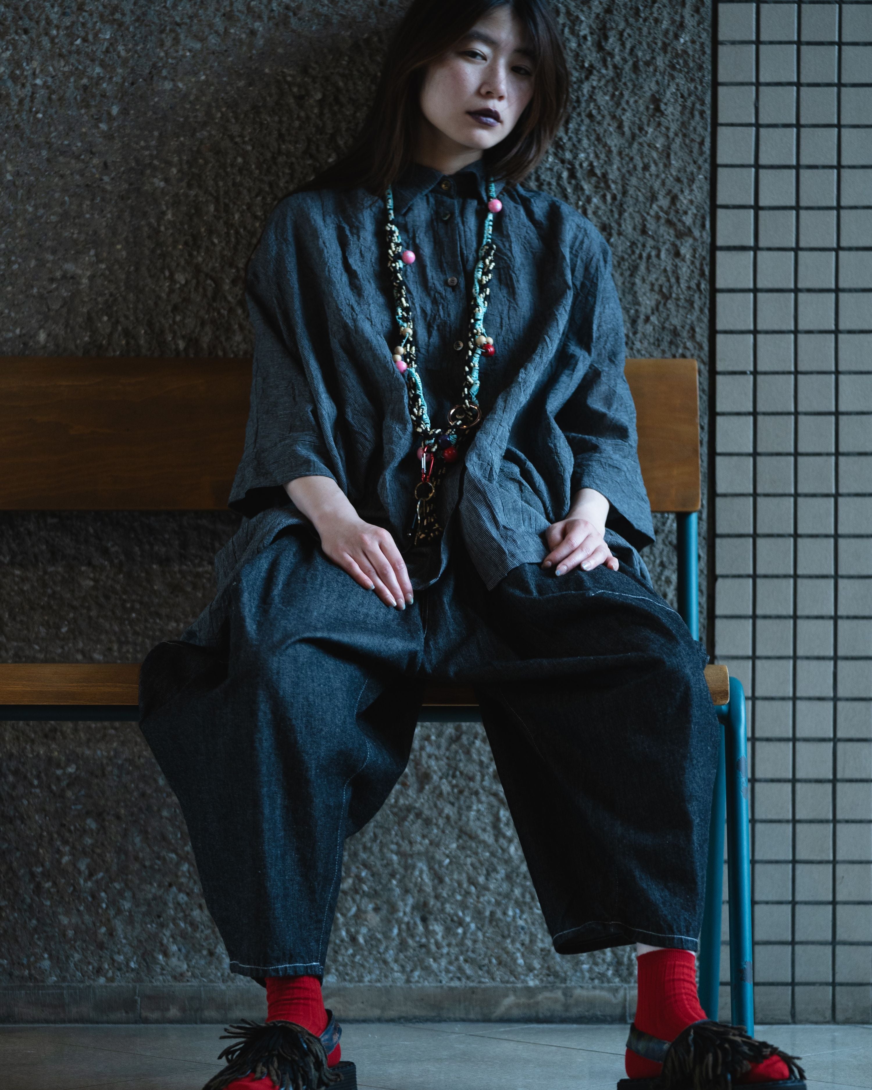 57-nf23-530-235/ネックギャザーシャツ