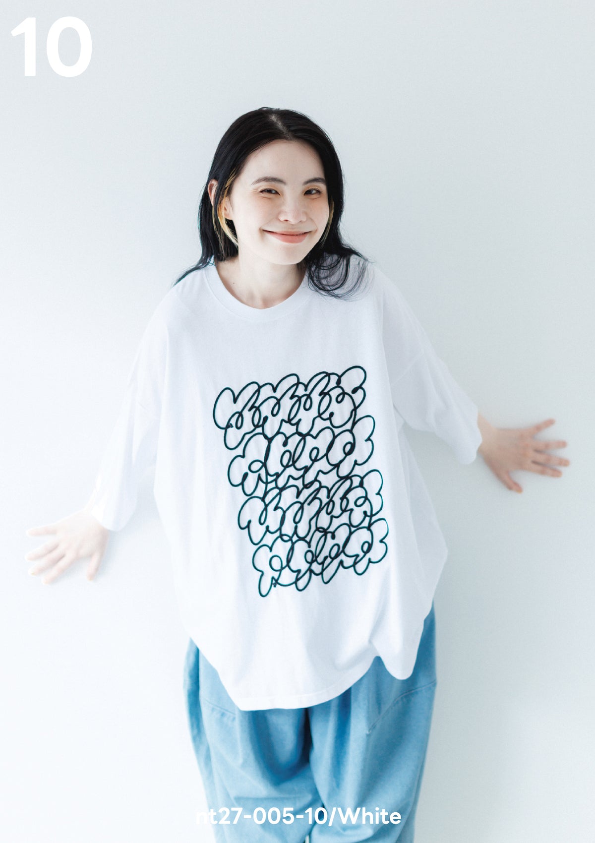 <27SS ご予約分>nt27-005-10A フラワーロープ刺繍T