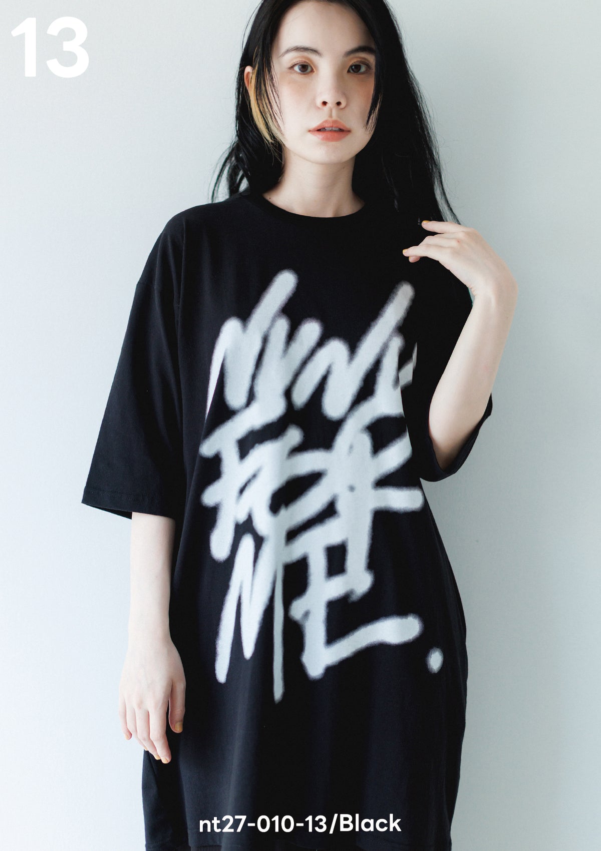 <27SS ご予約分>nt27-010-13A スプレーロゴロングT
