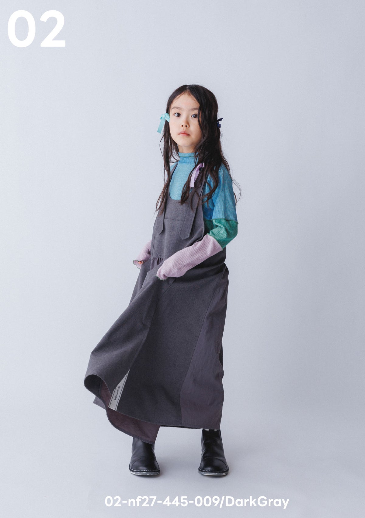 <27SS ご予約分>02-nf27-445-009　ミックスエプロンワンピース