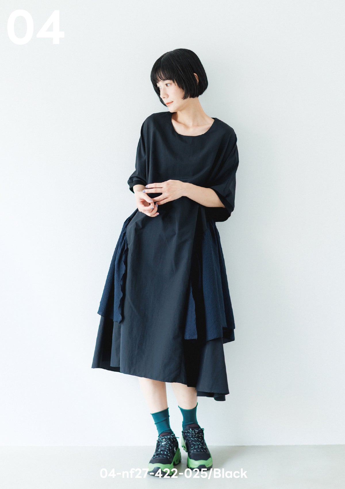 <27SS ご予約分>04-nf27-422-025A　サイドフリルワンピース