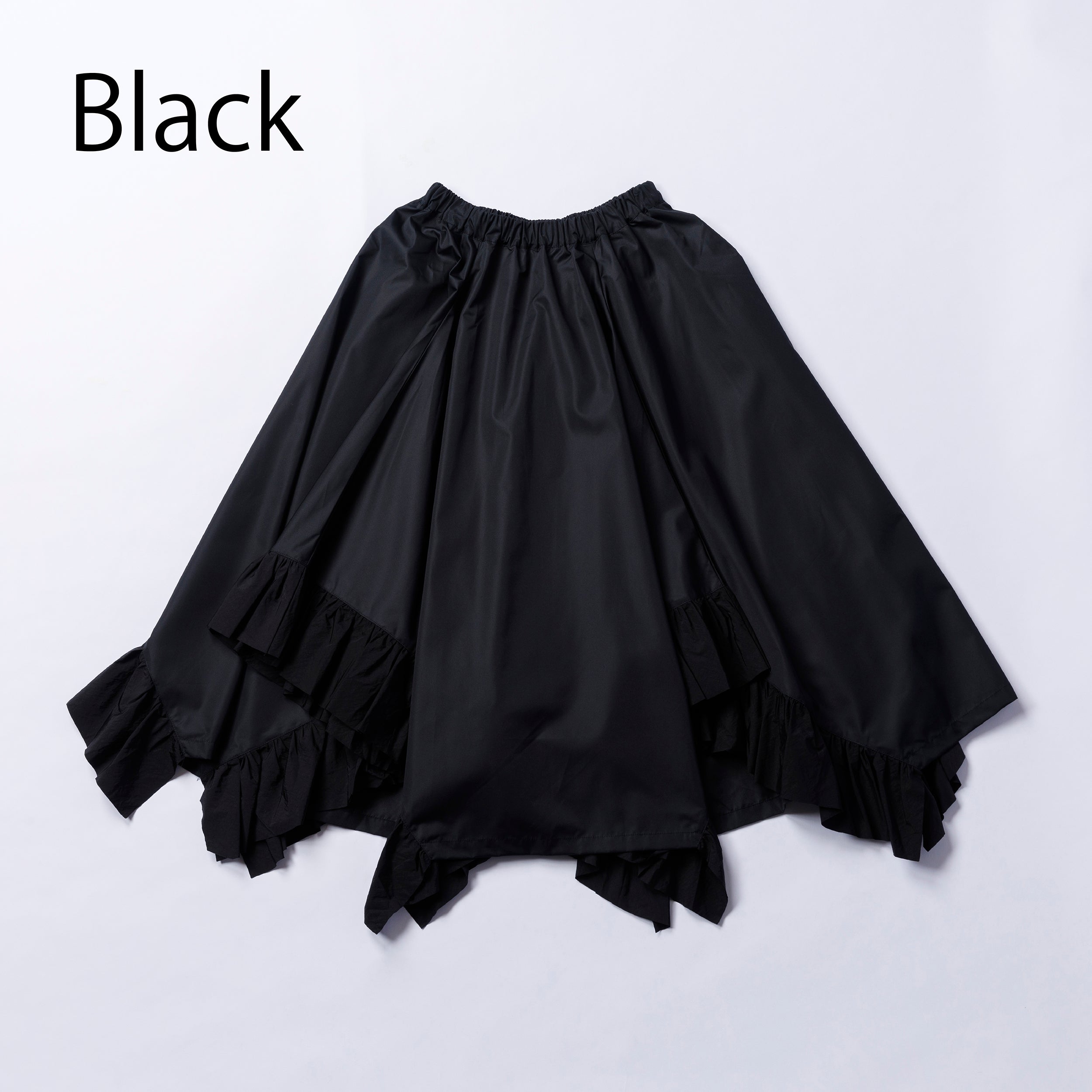 ぎゅな！！COMMEdeGARCONSフリル付き黒スカート 12-nf25-533-033A/イレギュラーフリルスカート