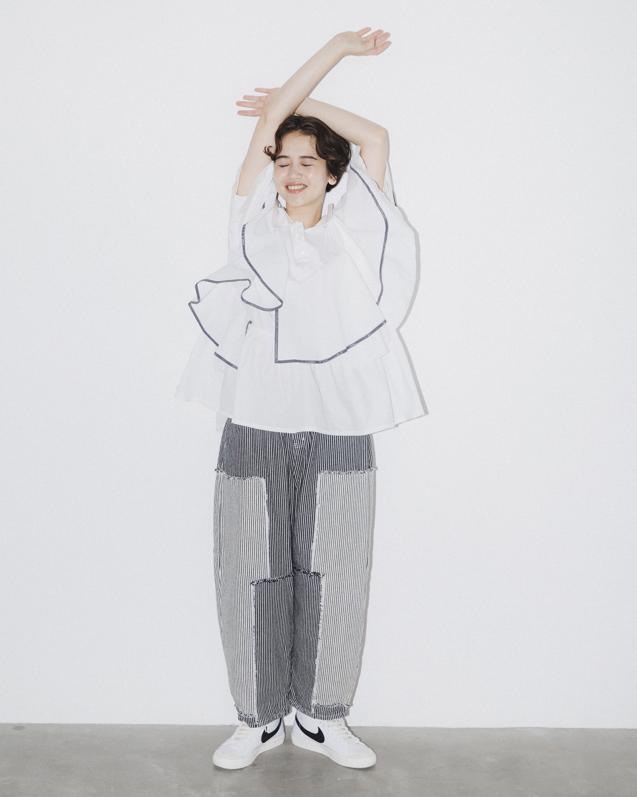 13-nf25-642-041A/ヒッコリーパッチワークパンツ