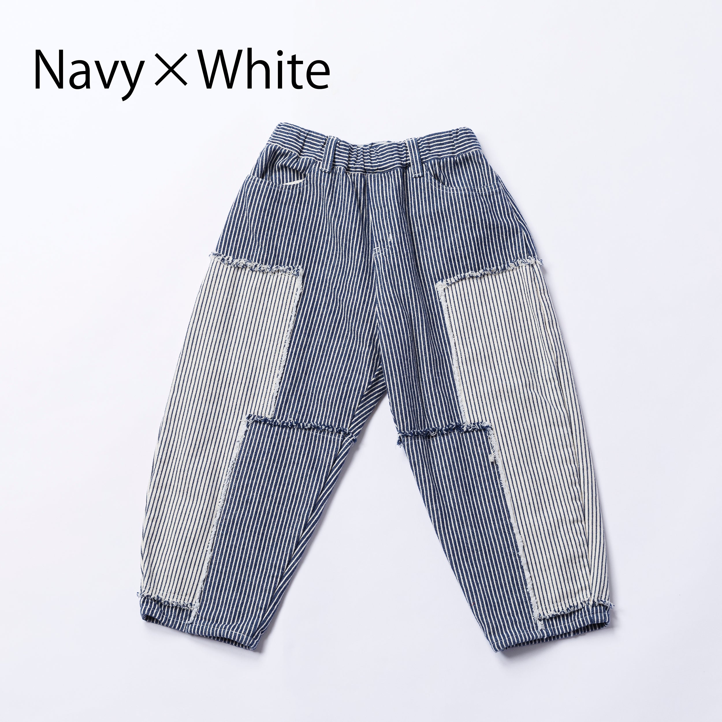 13-nf25-642-041A/ヒッコリーパッチワークパンツ