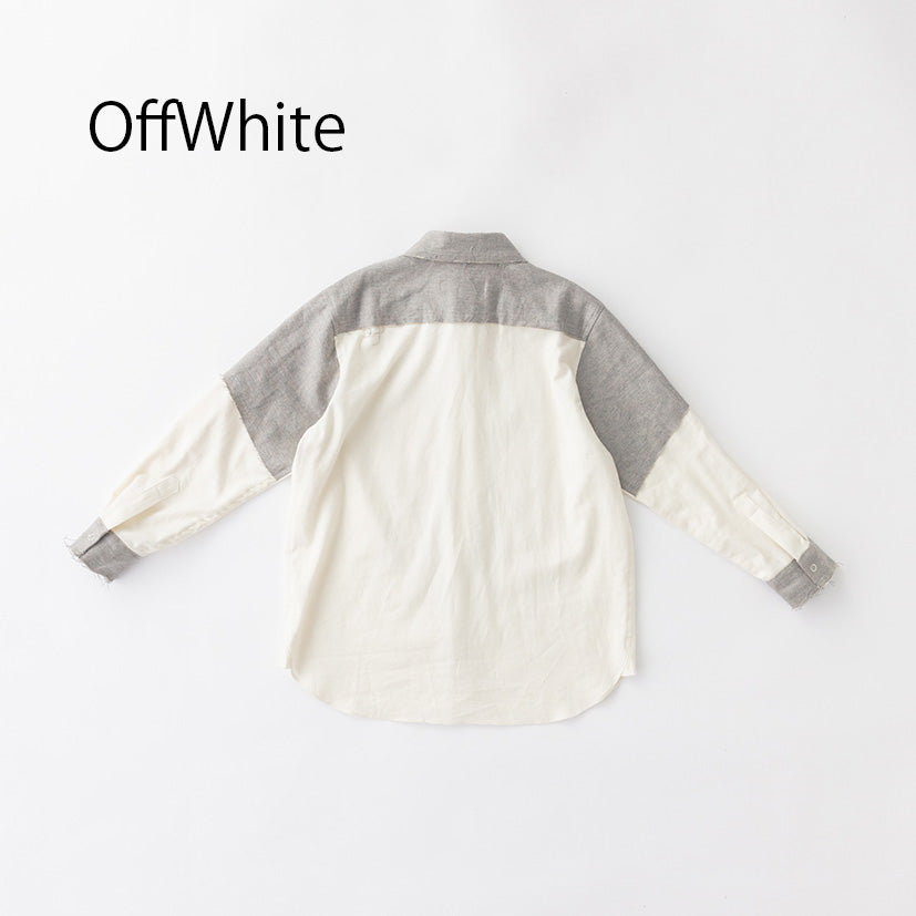 25-nf22-518-012A/裁ち切りツイルシャツ