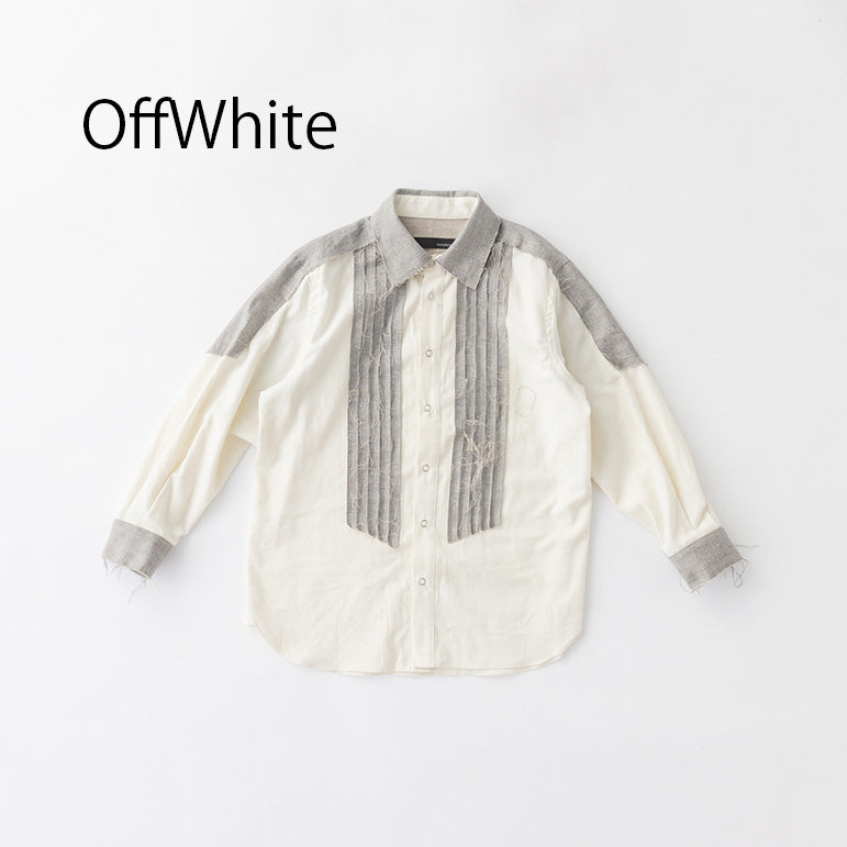 25-nf22-518-012A/裁ち切りツイルシャツ