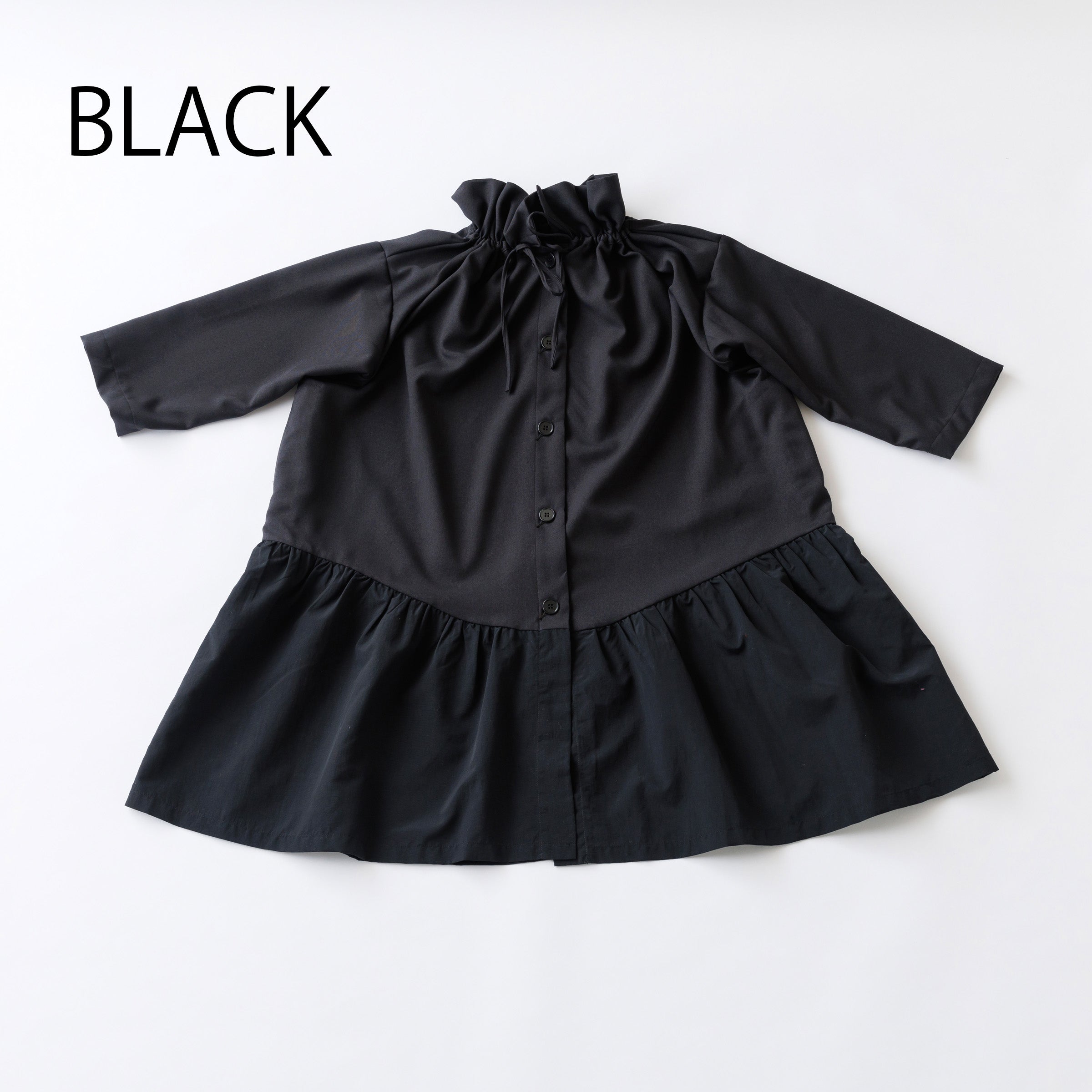 26-nf24-224-239A/ネック ドロストフリルワンピ<9月～10月入荷予定>