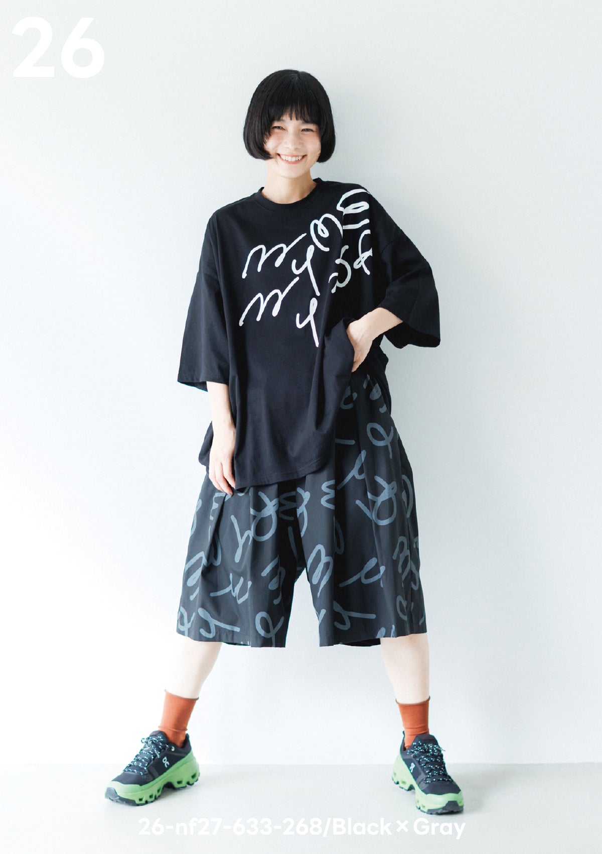 <27SS ご予約分>26-nf27-633-268A　うねうねロゴショートパンツ