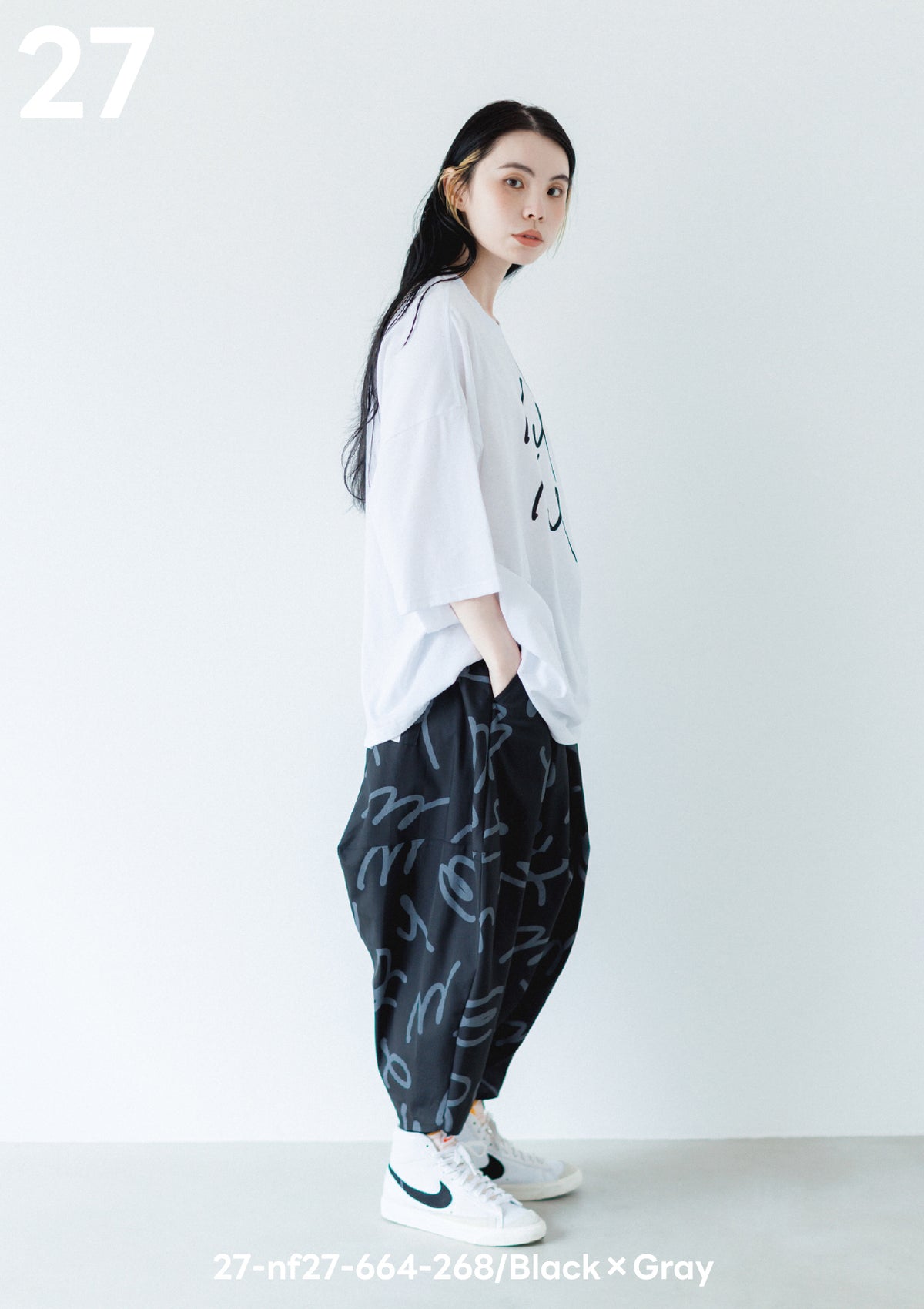 <27SS ご予約分>27-nf27-664-268A うねうねロゴポインテッドパンツ