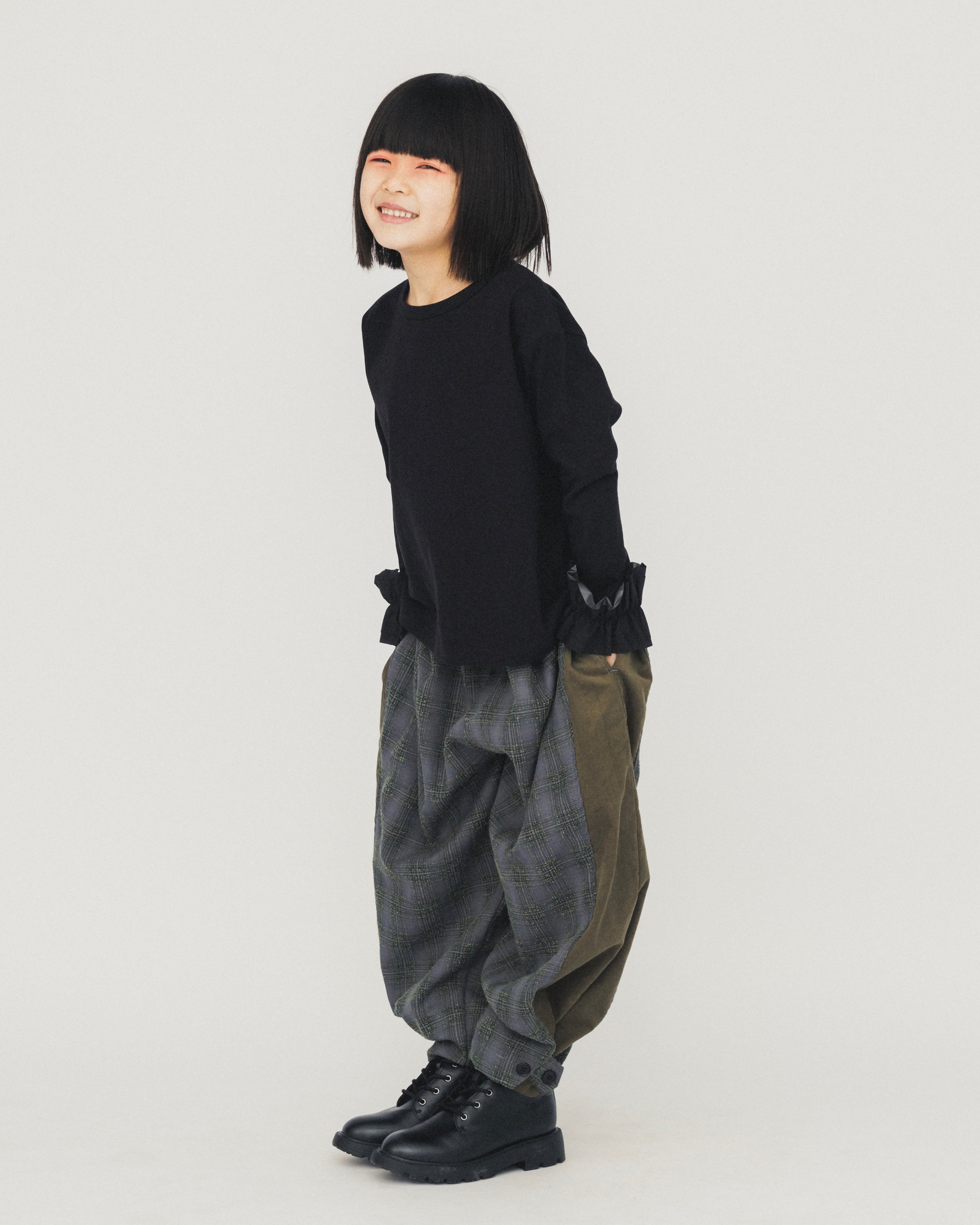 35-nf24-631-251/チェック ヘムタブ パンツ<9月～10月入荷予定>