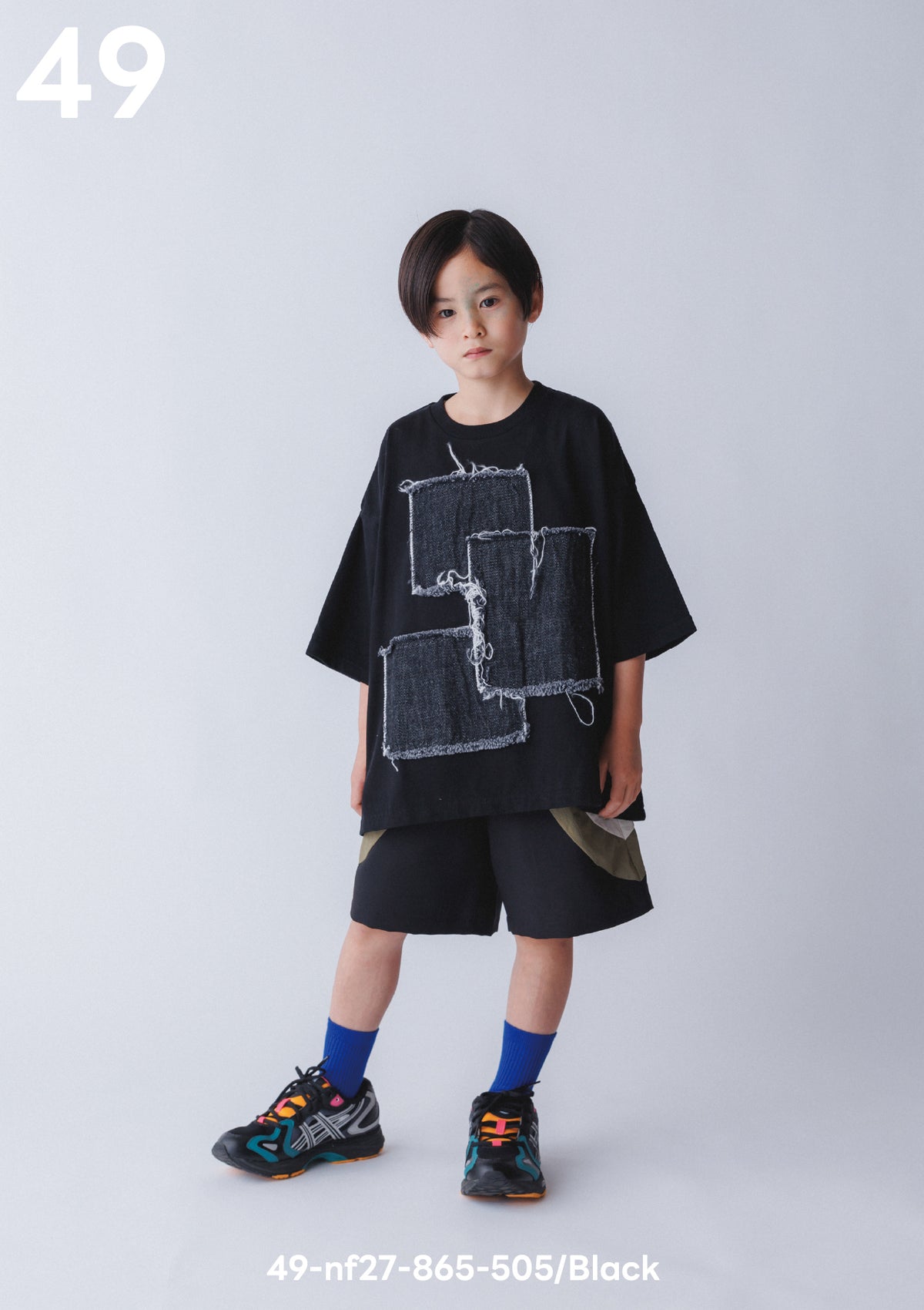 <27SS ご予約分>49-nf27-865-505 デニムパッチＴシャツ