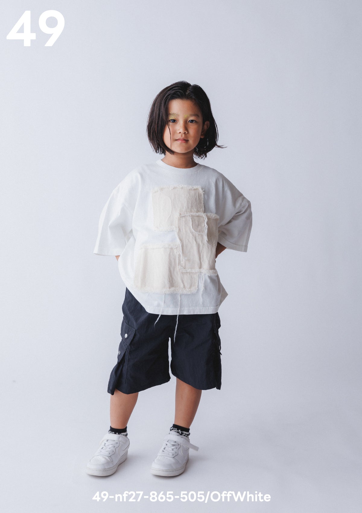 <27SS ご予約分>49-nf27-865-505 デニムパッチＴシャツ