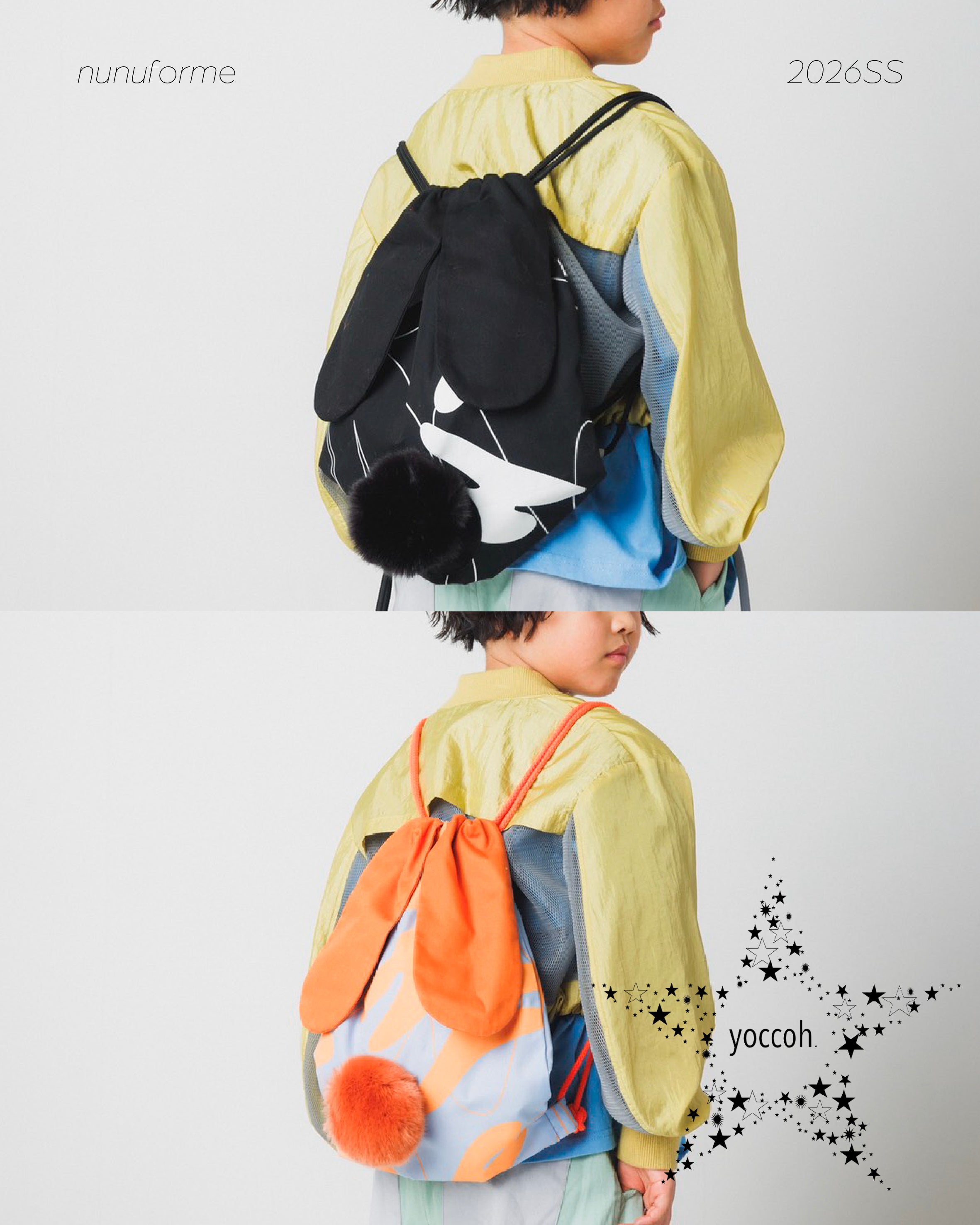 ＜WEB限定＞受注会 / yoccoh×nunuformeドローストリングバッグ / yoccoh01