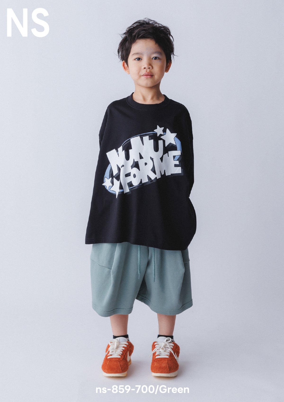 <27SS ご予約分>ns-859-700/KIDS/スウェットショートポインテッドPT