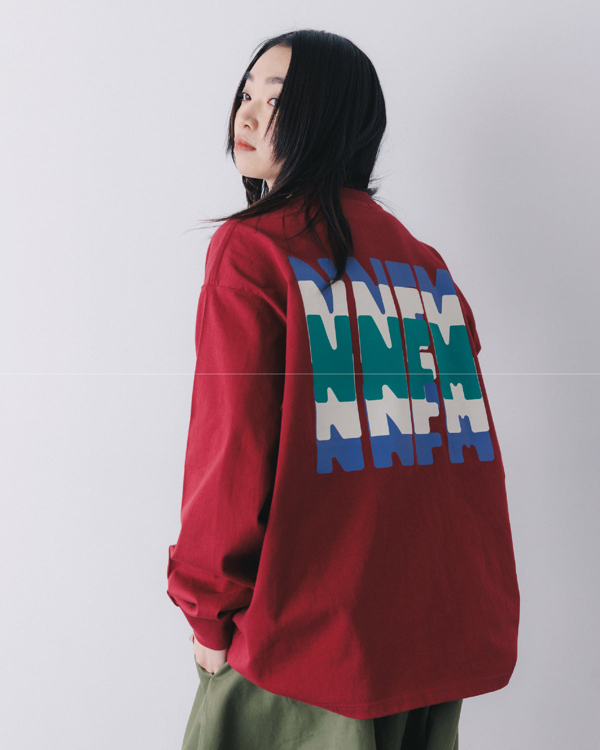 nt26-007-05A/トリコロールロゴ ロングスリーブT